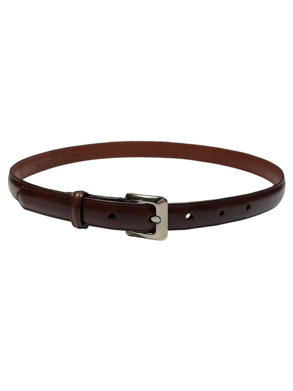 Vintage Coach 8524 Brown Polished Cowhide Belt Silver Buckle USA Women's Small S